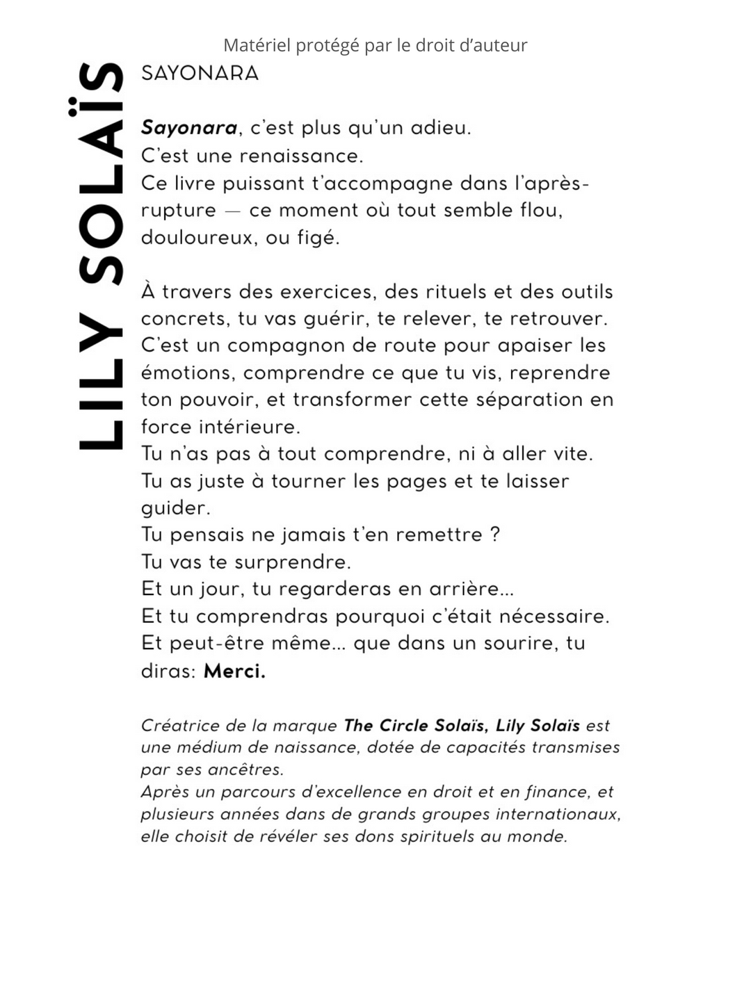 Sayonara- Le livre qui va te faire dire MERCI à ton Ex (Si, vraiment)
