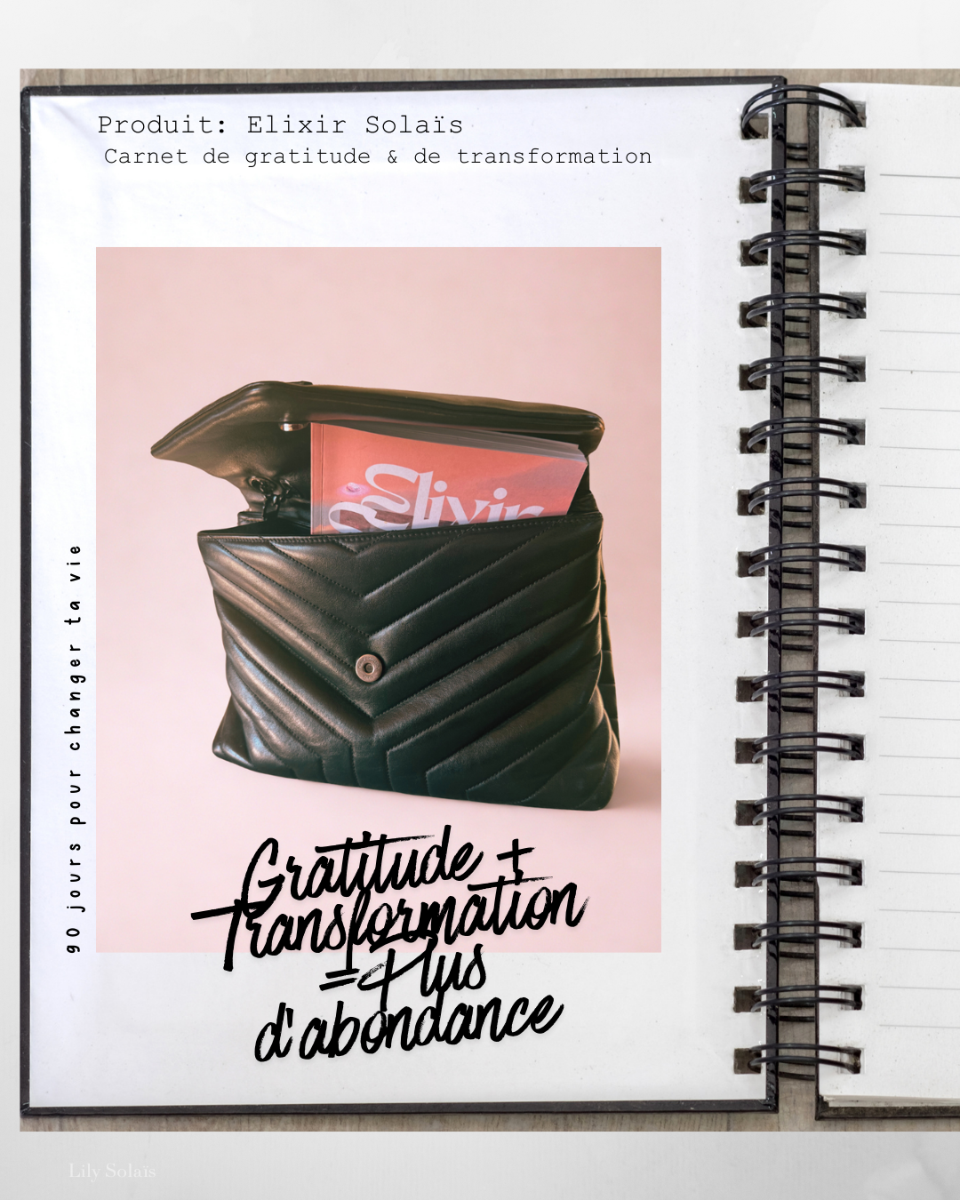 L'Elixir Solaïs- Carnet de gratitude & rituel de transformation (90 jours)